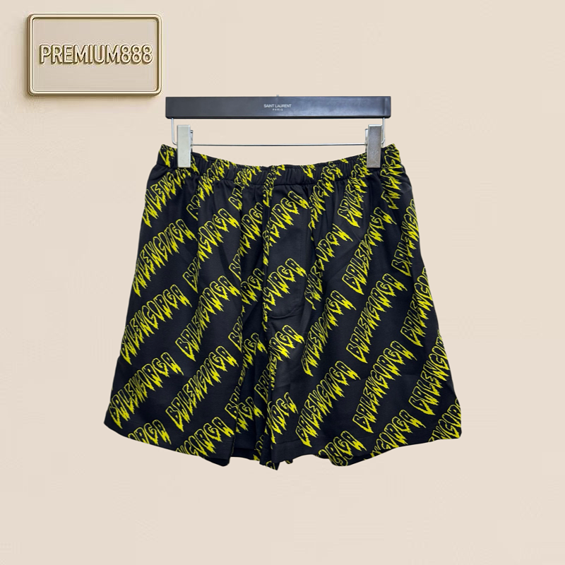 Paris Printed Graffiti Letters Pocket Shirt Shorts