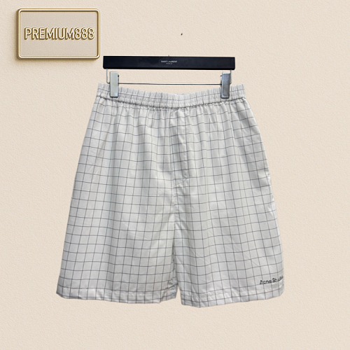 Acne Studios White-Black Stripes Geometric Pattern Letter-Design Casual Shorts