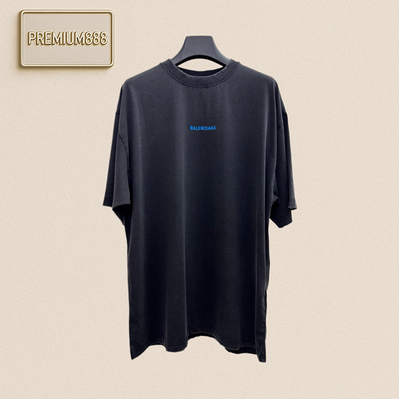 Balenciaga Front And Back Letter Worn-Out Short-Sleeved T-Shirt