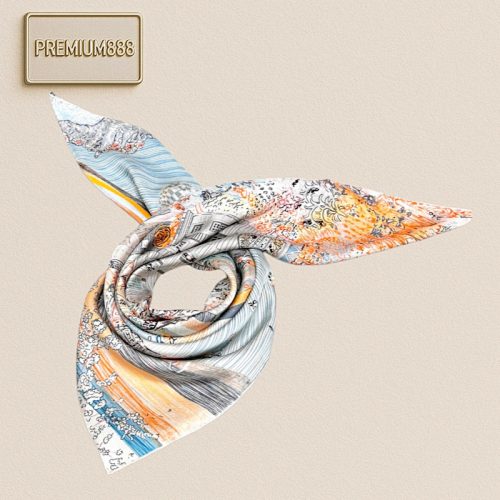 Hermès Soaring Fubao Dream 90 Square Scarf 18mm Top Silk Double-sided Printing