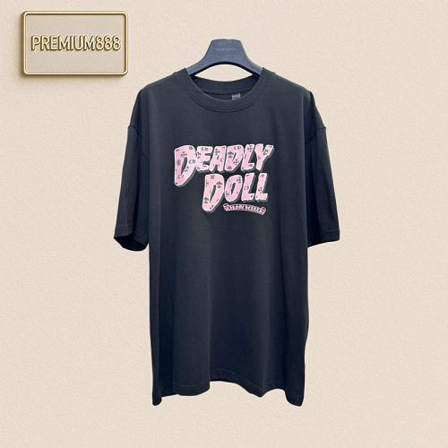 Cross-shaped Letter Printed Short-sleeved T-shirt For Crocin Powder Girls