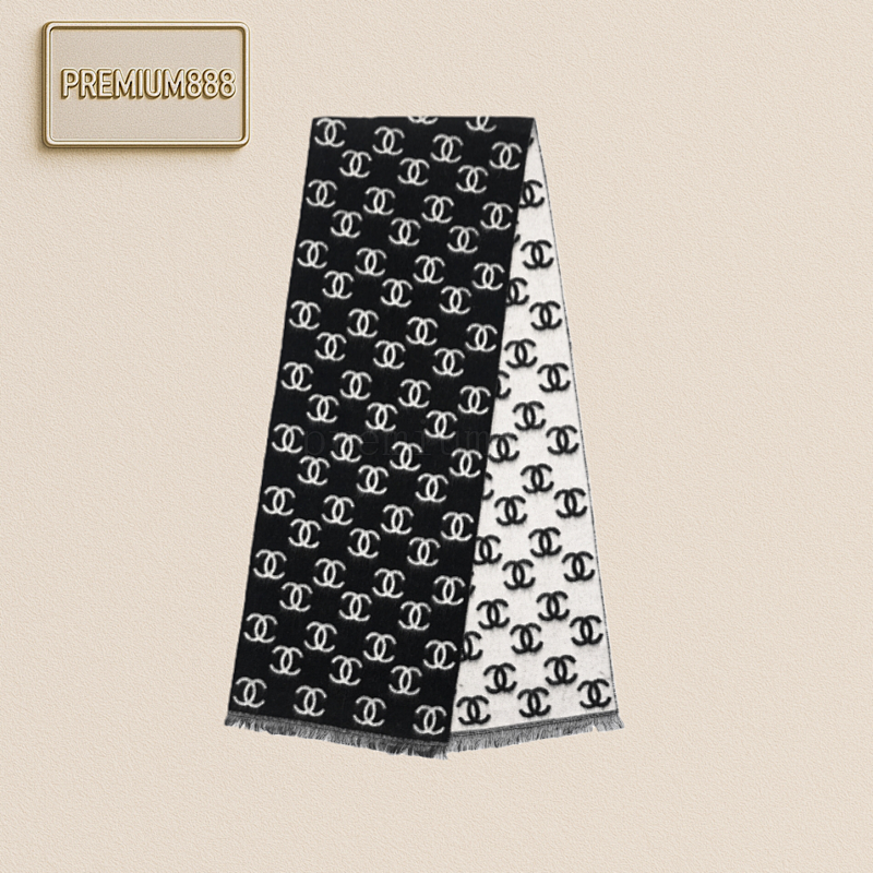 Chanel Classic Black And White Scarf
