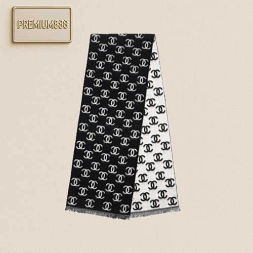 Chanel Classic Black And White Scarf