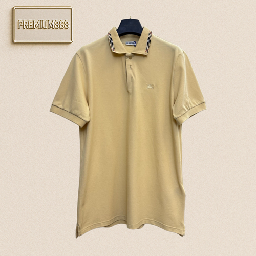 Burberry Small Logo Embroidered Checkered Collar Polo Shirt Short Sleeves
