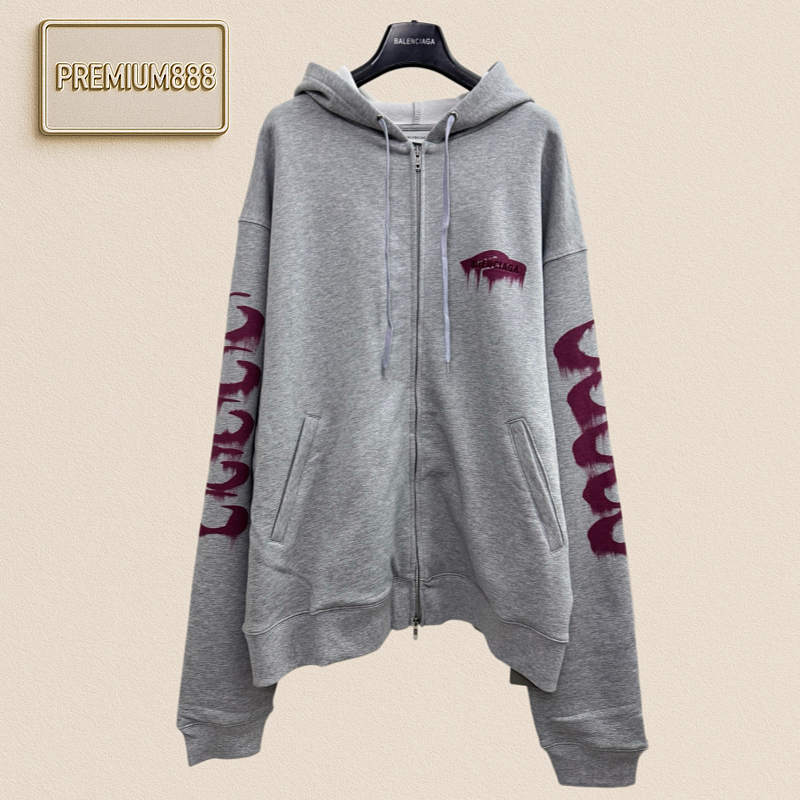 Balenciaga 26ss Wet Brush 3m Wet Brush Dissolving Print Hooded Sweatshirt