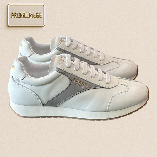 This Prada Patchwork Sports Shoe Is Made Of Genuine Leather Featuring Simplicity And A Hig