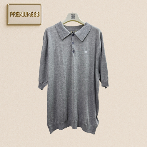 Celine Embroidered Hooded Polo Shirt With Short Sleeves