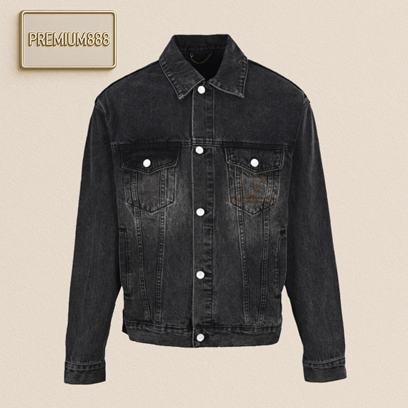 Louis Vuitton Embroidered Pocket Sand-washed Denim Set Denim Jacket