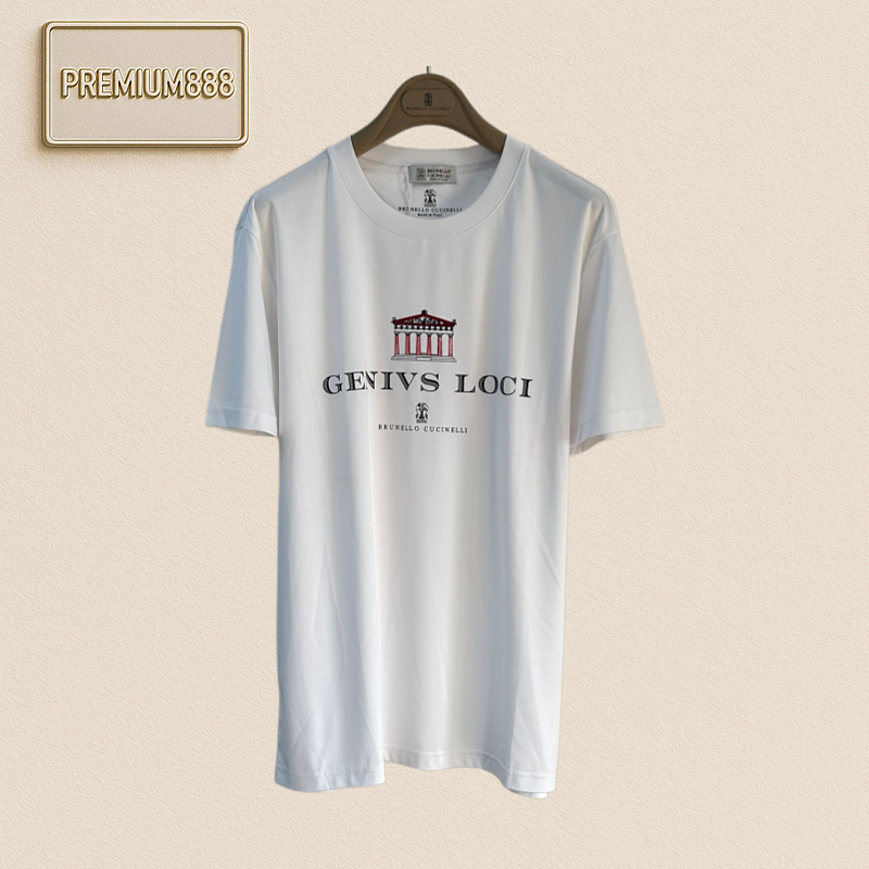 Brunello Cucinelli Classic Architecture Print Short-Sleeved T-Shirt