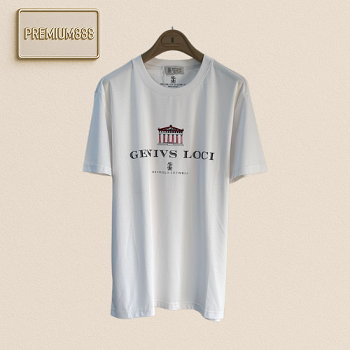 Brunello Cucinelli Classic Architecture Print Short-Sleeved T-Shirt