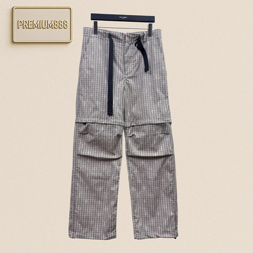 1v Louis Dark Patterned Jacquard Striped Adjustable Pants