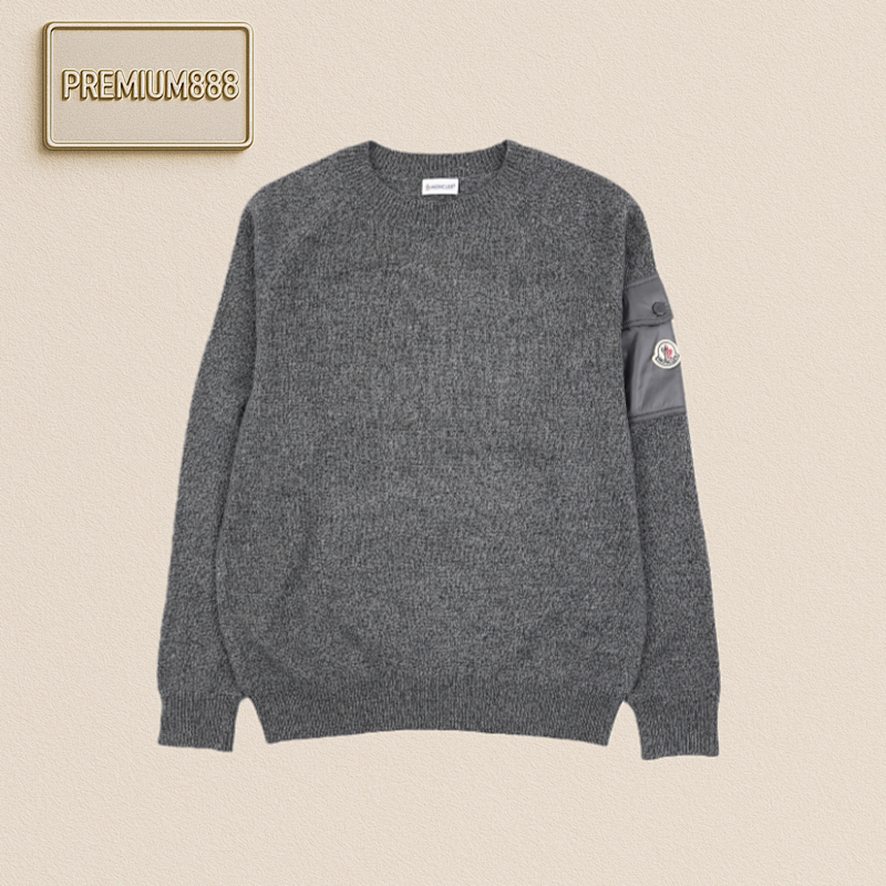 Moncler Mouline Series Patchwork Casual Long-sleeved Round-neck Sweater For Men