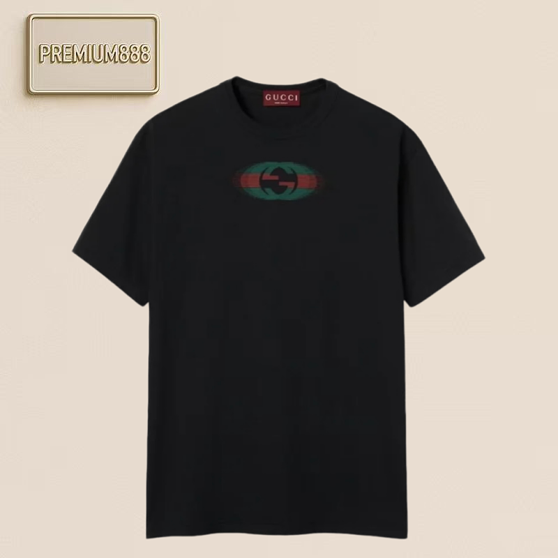 Gucci Red And Green Printed Short-sleeved Shirt - Black