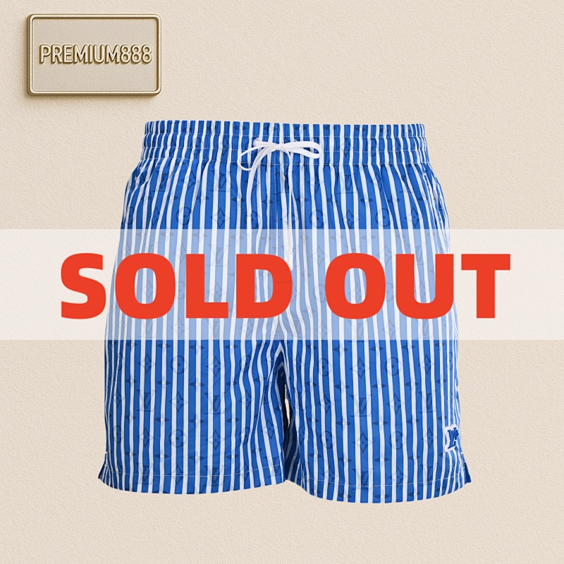 Louis Vuitton Lou IS Vuitton L V Blue Vertical Stripe Print Beach Pants