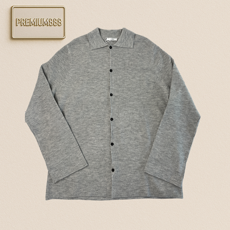 The Row Grey Waffle Cardigan