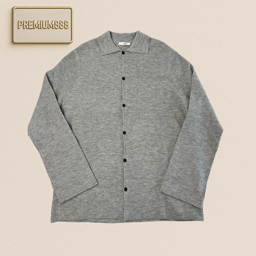 The Row Grey Waffle Cardigan