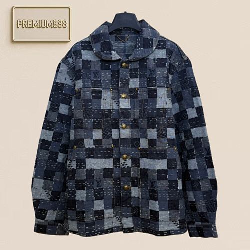 Louis Nigo Collaboration Jacquard Checkered Denim Jacket