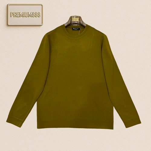 Loro Piana Basic Round-neck Luxury Knitted Long-sleeved Shirt