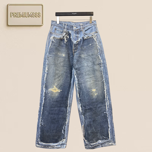 Acne Studios Presents Illusion-breaking Wide-leg 3D-printed Denim Trousers
