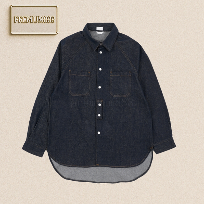 CD 25Fw D Leather Label Blue Twill Denim Shirt Jacket