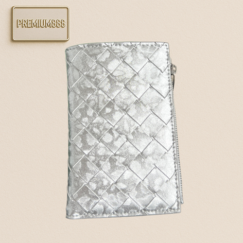 BV New Product - Double Zip Wallet - Comes With A Shiny Silver-toned Woven Wallet. The Wov