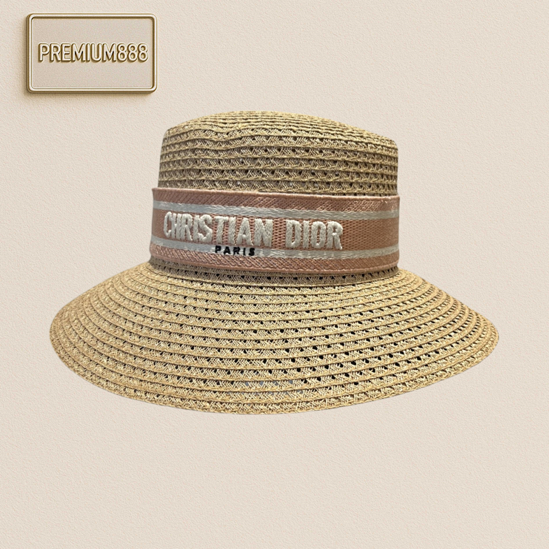 Dior Straw Hat Openwork Top Hat Official Model One-to-one Customization Font Concave And C