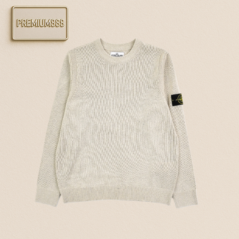 Stone Islan Stone Island Classic Round-neck Knitted Sweater With Recognizable Logo
