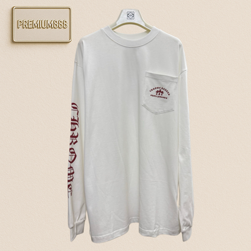 Chrome Hearts CH Cross Heart Sanskrit Letter Printed Long-Sleeved T-Shirt