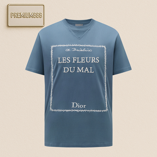 CD Letter Embroidery Crewneck T-shirt