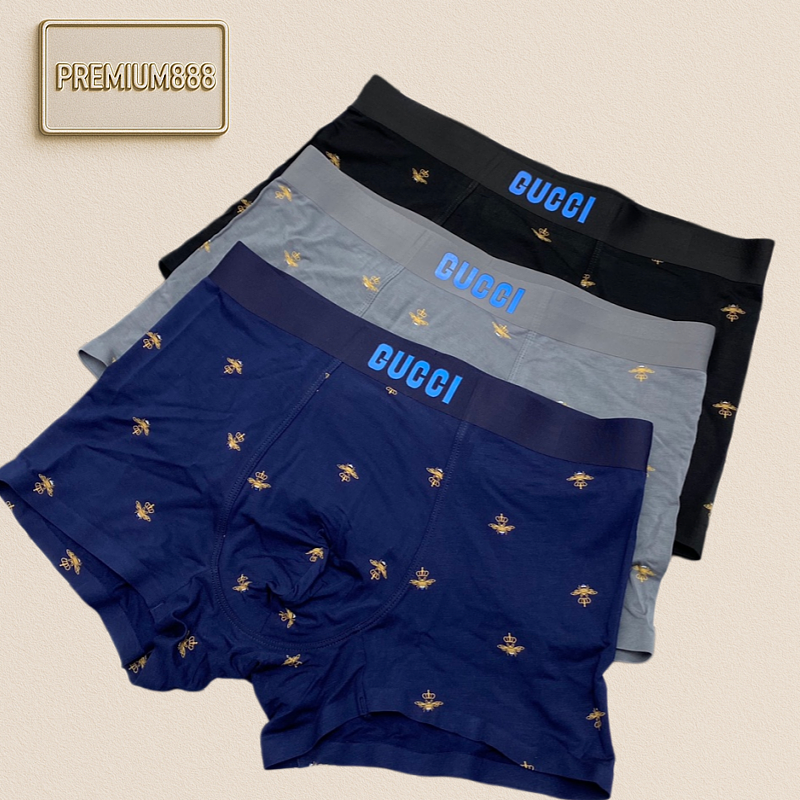 Guc I Letter Honey Bee Series Flat Bottom Underwear - A Box Contains Three Pairs Of Intima