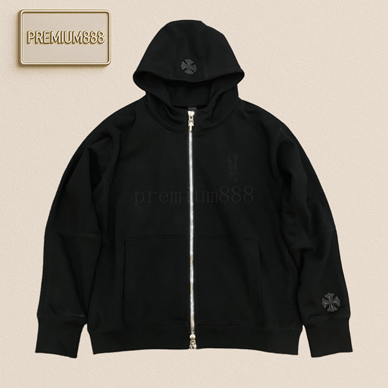 Chrome Hearts Hooded Sweatshirt Jacket Sterling Silver Zipper Pull