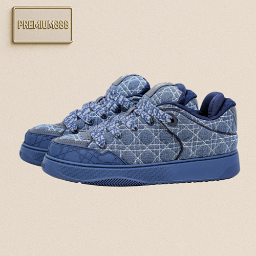 Erl X Dior B9S Leather Wicker And Floral Pattern Embroidered Fashionable Sneakers For Men