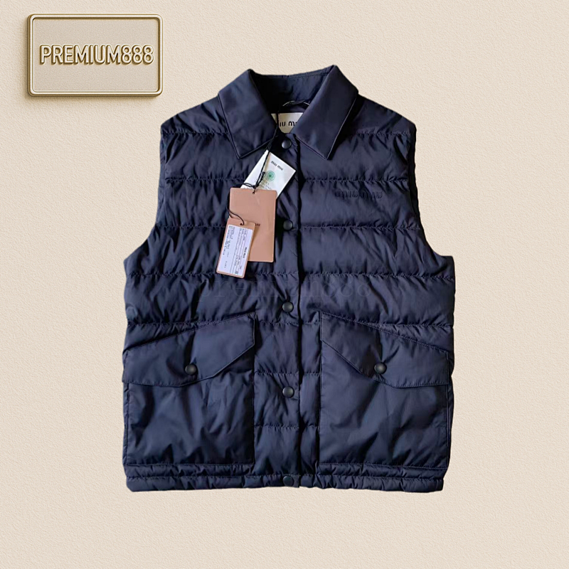 Miu Pork Rib Down Lapel Vest