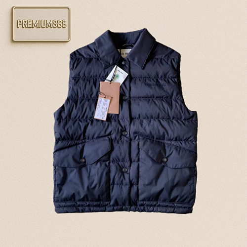 Miu Pork Rib Down Lapel Vest