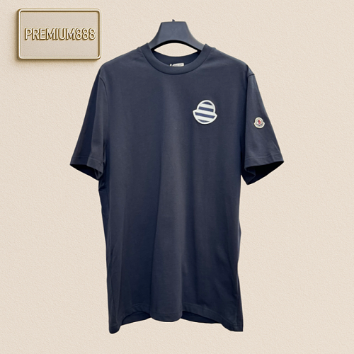 Mengkou Striped Logo Patch Short-Sleeved T-shirt