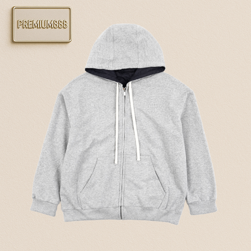 Miu 25Fw Miu Small Standard Reversible Hooded Jacket