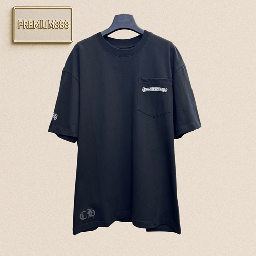 Chrome Hearts CH Krongchin Sanskrit Letter Sword Embroidery Short-Sleeved T-shirt