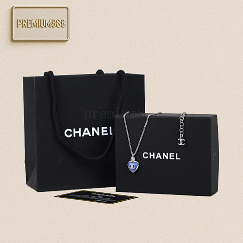Chanel Chan El Heart Necklace Glacier Blue