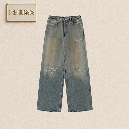 Melancholic Rich Second Generation Cut Yellow Mud To Dye Jeans