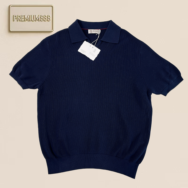 BC Three-color Fully Combed Cotton Seagull Collar Knitwear Craftsmanship Description