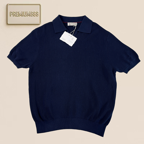 BC Three-color Fully Combed Cotton Seagull Collar Knitwear Craftsmanship Description