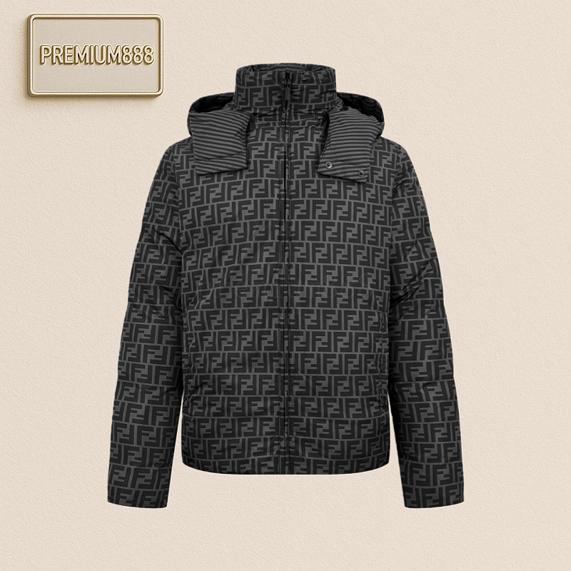 Fendi Wore A Hooded Down Jacket On Both Sides