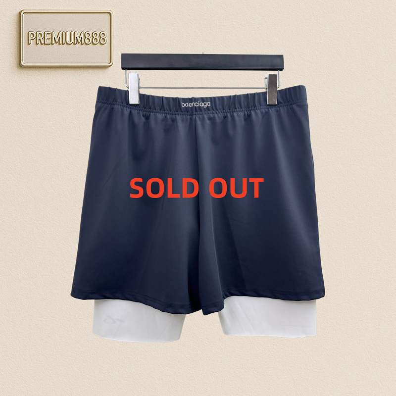 Balenciaga Fake Two-Piece Spliced Quick-Drying Five-Piece Sports Training Shorts