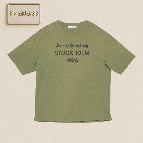 Acne Studios Chest Vintage Logo Pattern Crew Neck Short Sleeve T-Shirt