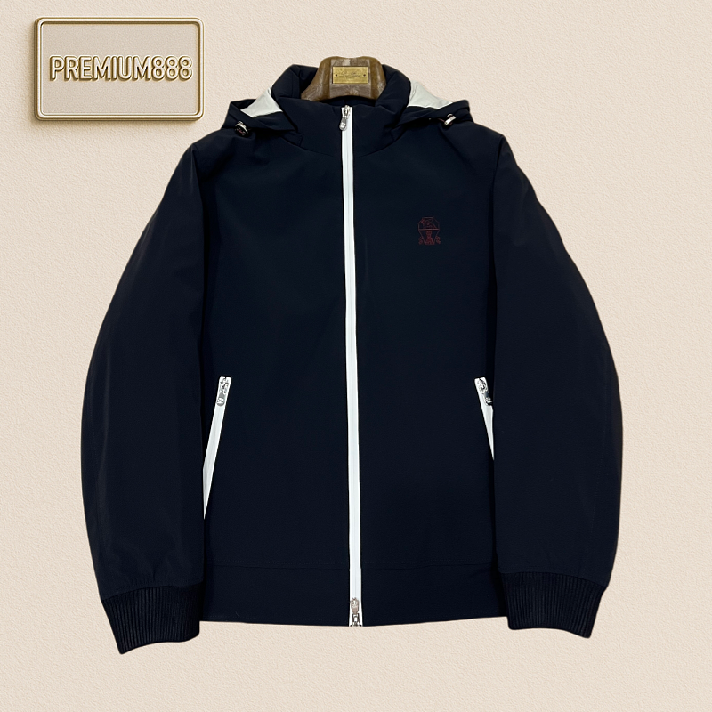 BC Brunello Hooded Lightweight Embroidered Zipper Casual Jacket