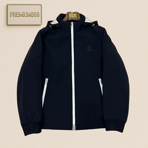 BC Brunello Hooded Lightweight Embroidered Zipper Casual Jacket