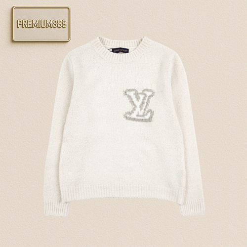 Louis Vuitton Men's Spring Summer Collection Solid Color Letter-inlaid Pullover Sweater