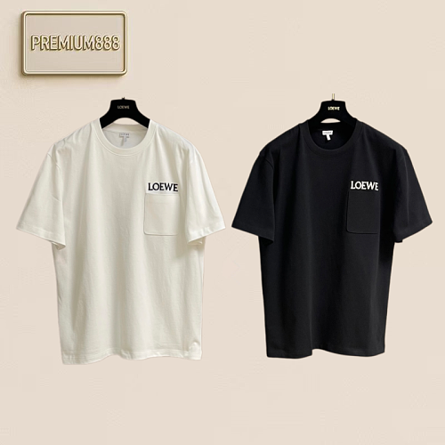 Loewe Pockets Large Letter Short Sleeve - Black And White In Two Colors