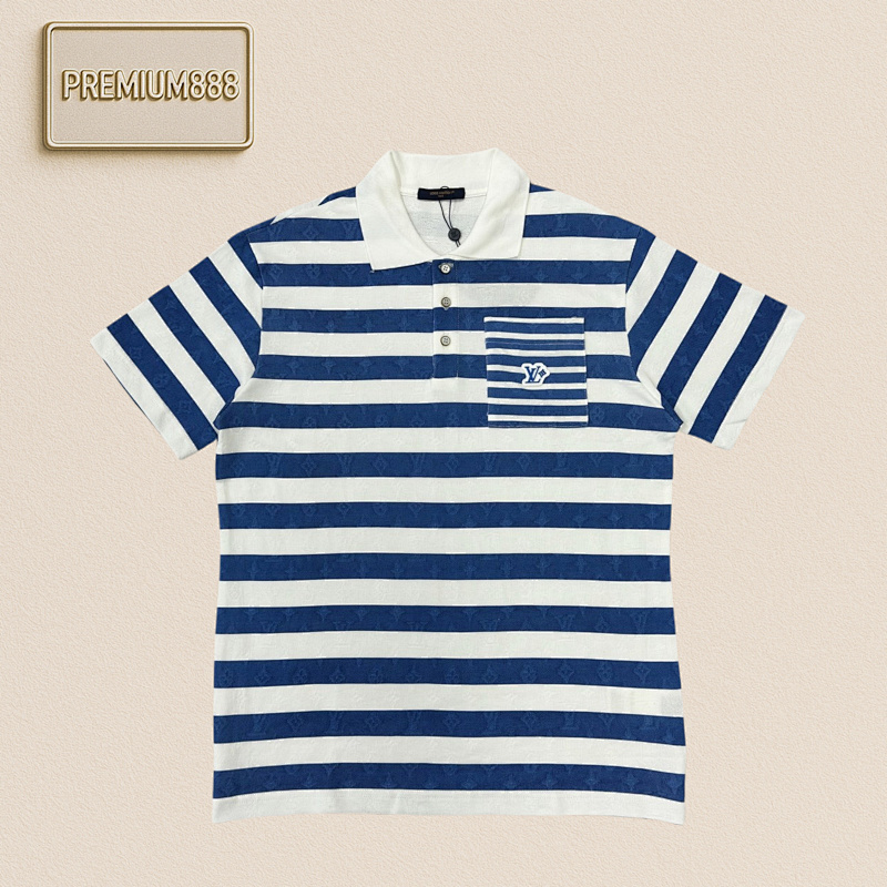Louis Vuitton L V Striped Polo Shirt