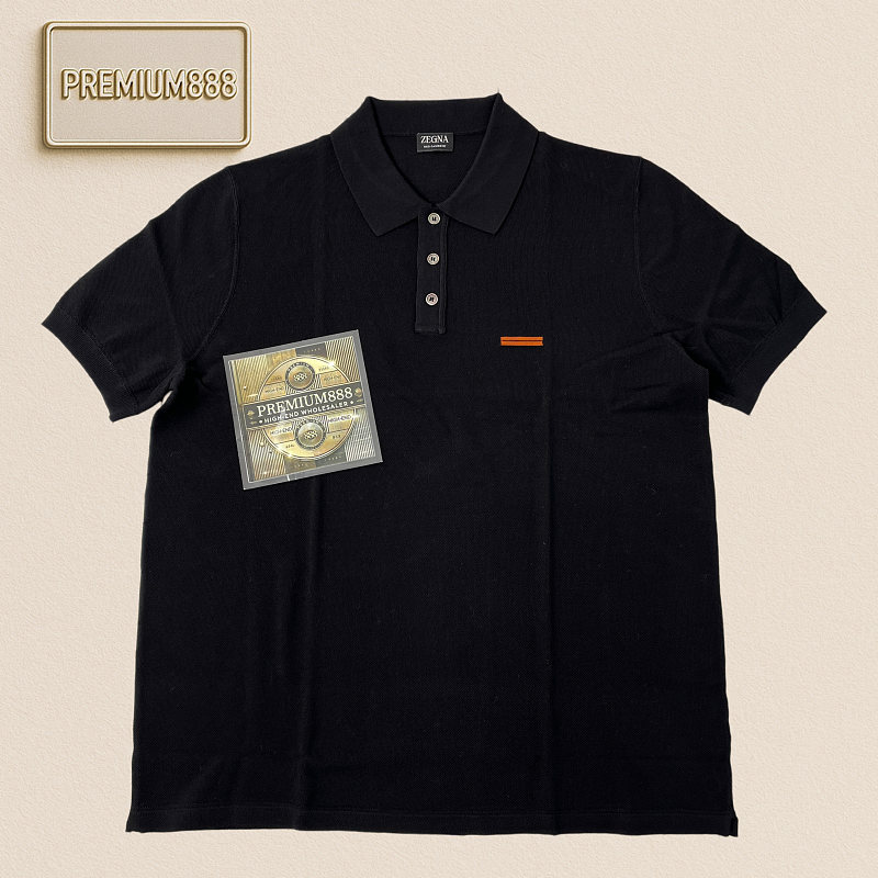 Zeg A Spring Summer New Collection - Road Sign Knitted Polo Shirt. Sizes 48-56. Khaki Colo